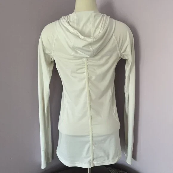 Athleta Pullover Womens M White Hoodie 1/2 Zip Athleisure - Picture 3 of 6